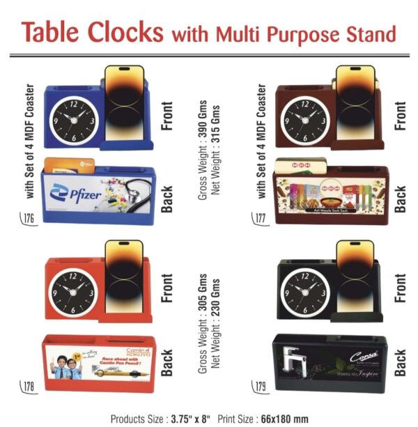 table clock with multipurpose stand 4