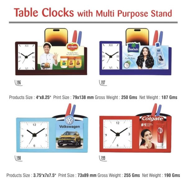 table clock with multipurpose stand